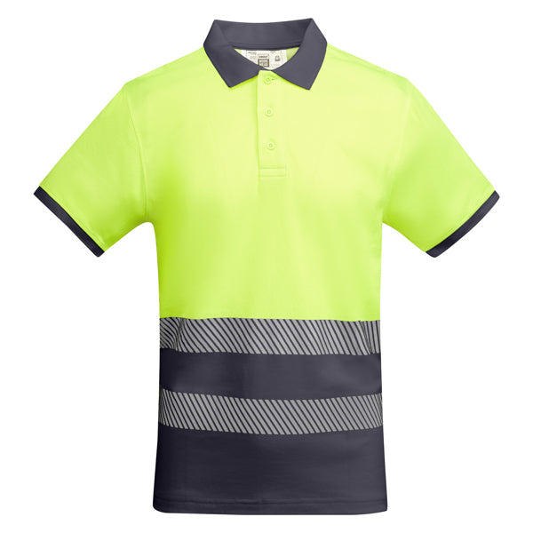 Hochsichtbares Poloshirt Atrio in Farbe Lead/Fluor Yellow