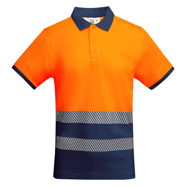 Hochsichtbares Poloshirt Atrio Navy Blue/Fluor Orange in Farbe Navy/Fluor Orange