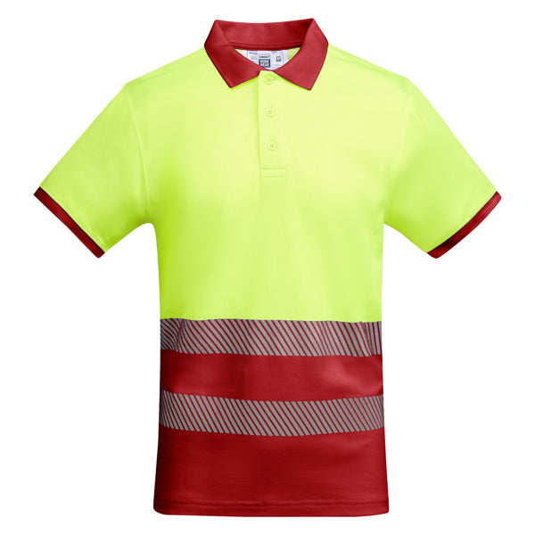 Hochsichtbares Poloshirt Atrio Job Red/Fluor Yellow in Farbe Rojo Laboral/Amarillo Flúor