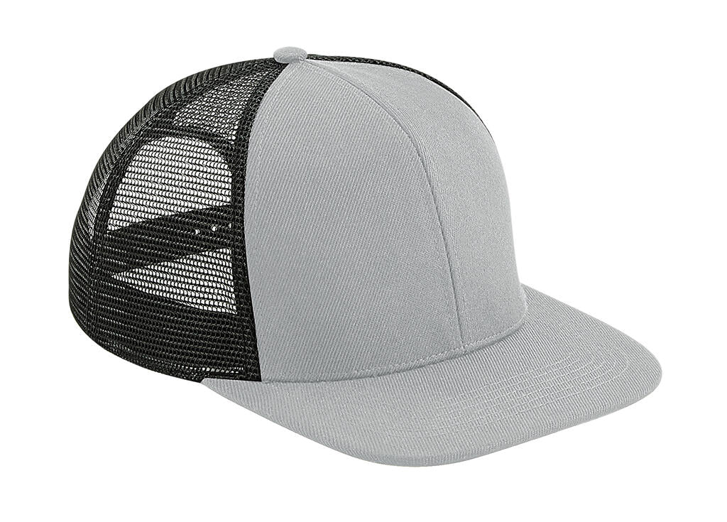 Original Flat Peak 6 Panel Trucker in Farbe Grey/Black