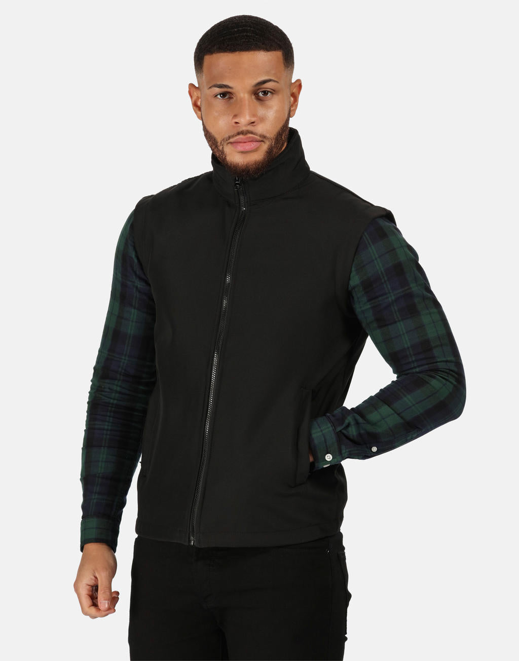 Ablaze Printable Softshell Bodywarmer in Farbe Black/Black