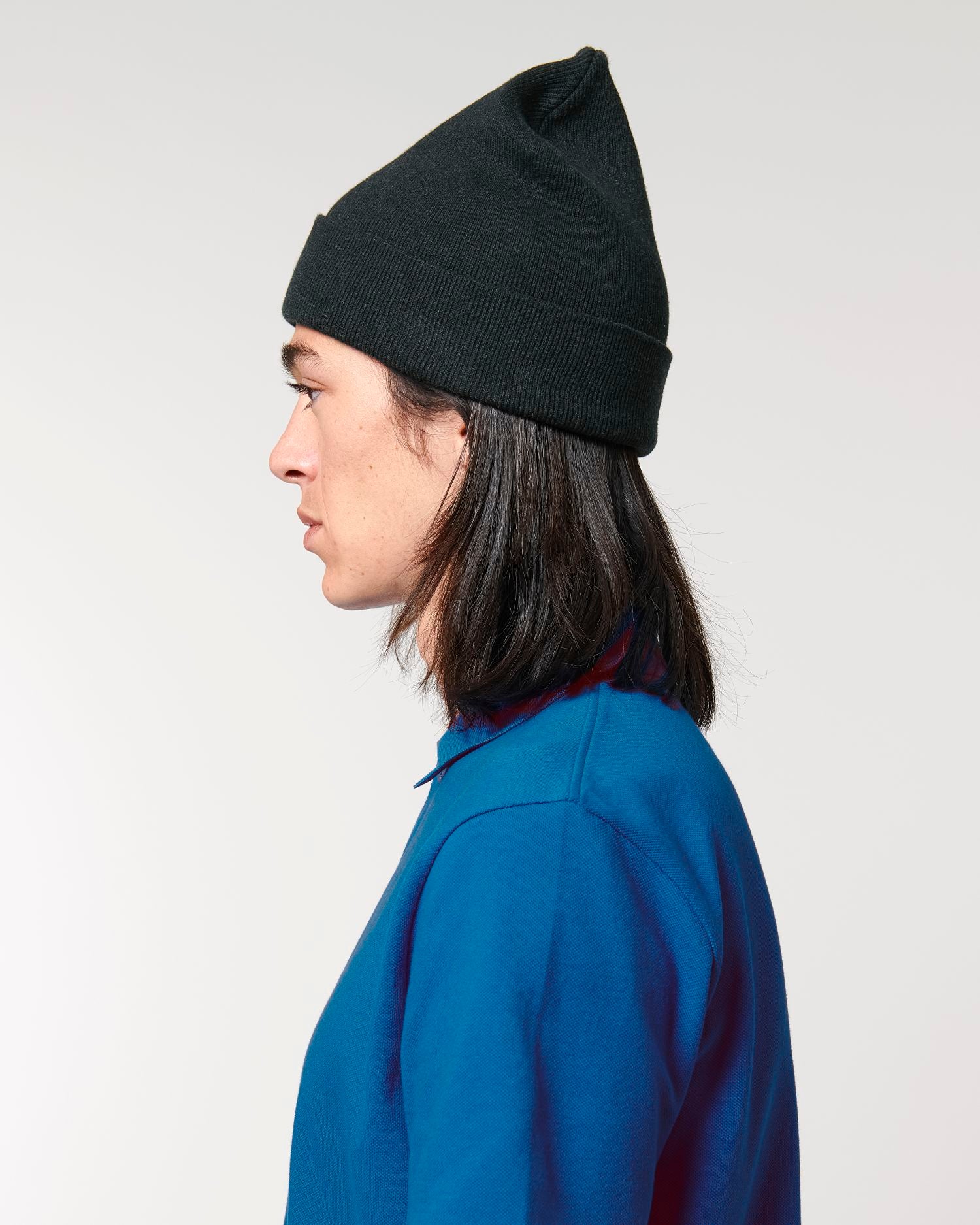 Rib Beanie in Farbe Black