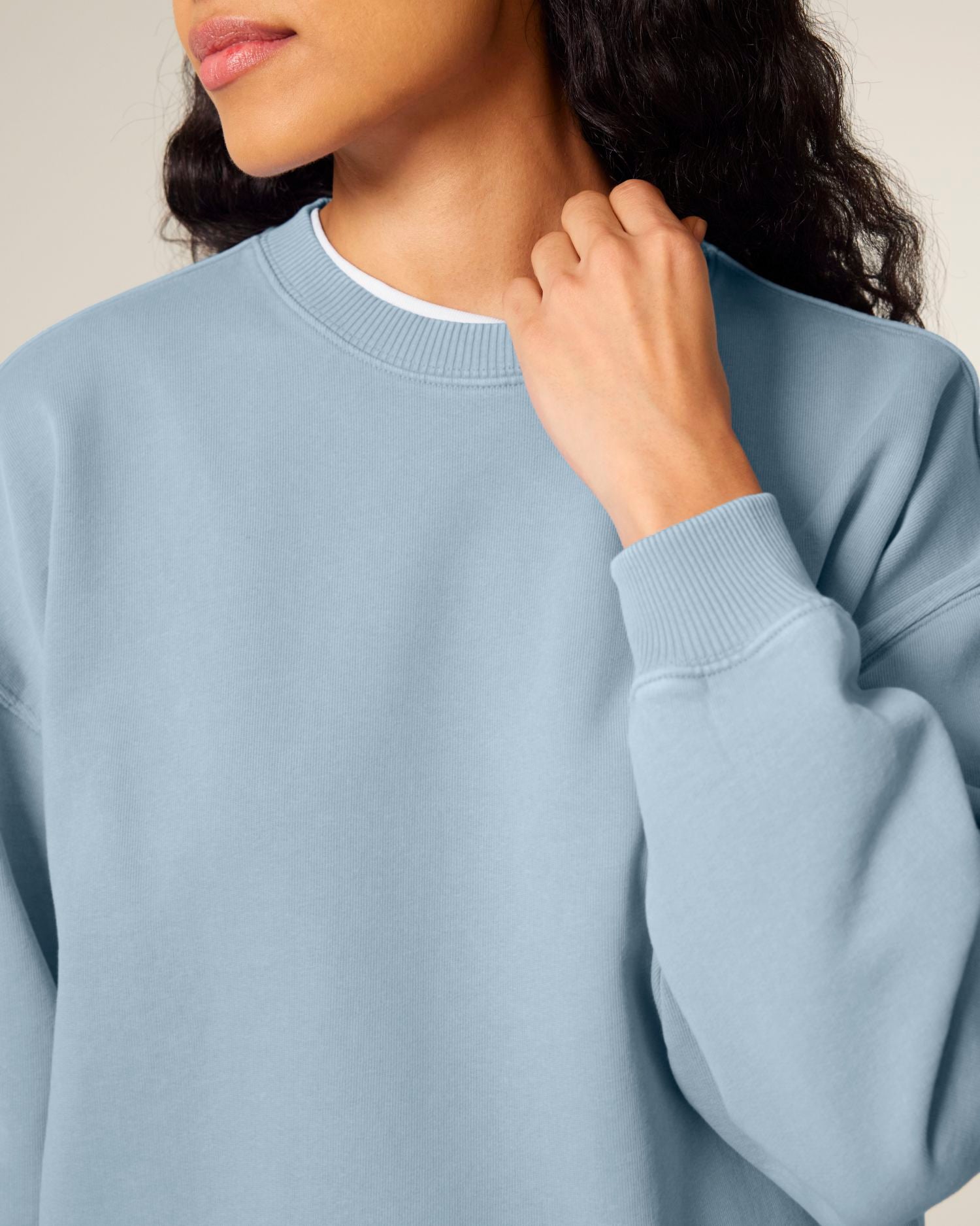 Sweatshirt Radder 2.0 Vintage in Farbe G. Dyed Blue Stone