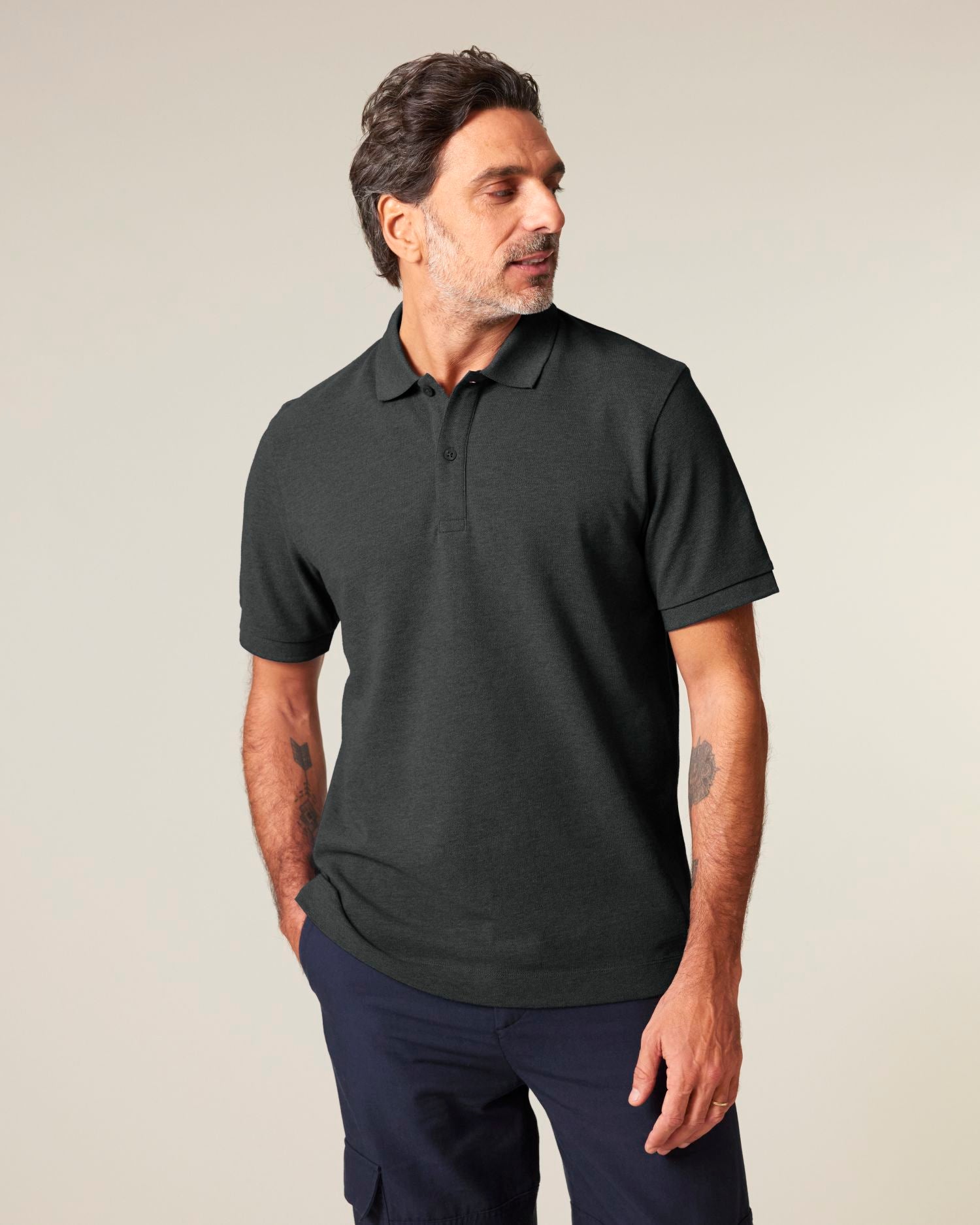 Poloshirt Prepster 2.0 in Farbe Dark Heather Grey