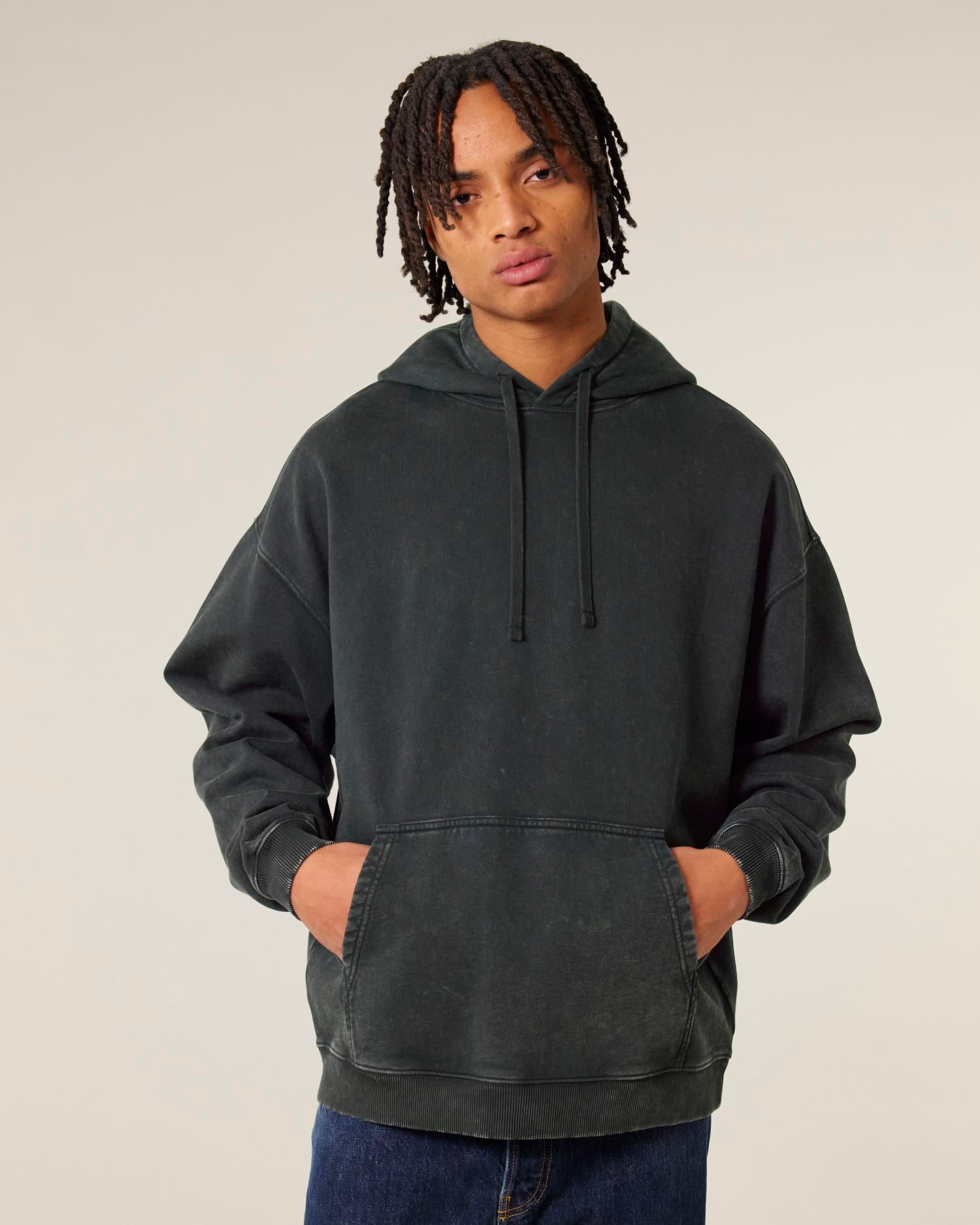 Hoodie Slammer 2.0 vintage in Farbe G. Dyed Black Rock
