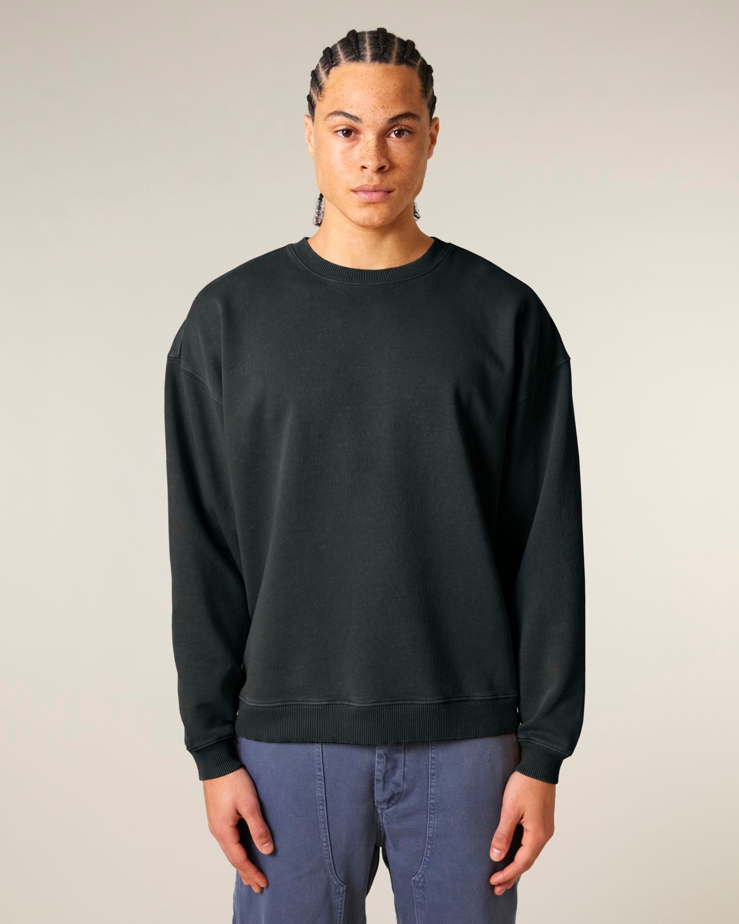 Sweatshirt Radder 2.0 Vintage in Farbe G. Dyed Black Rock