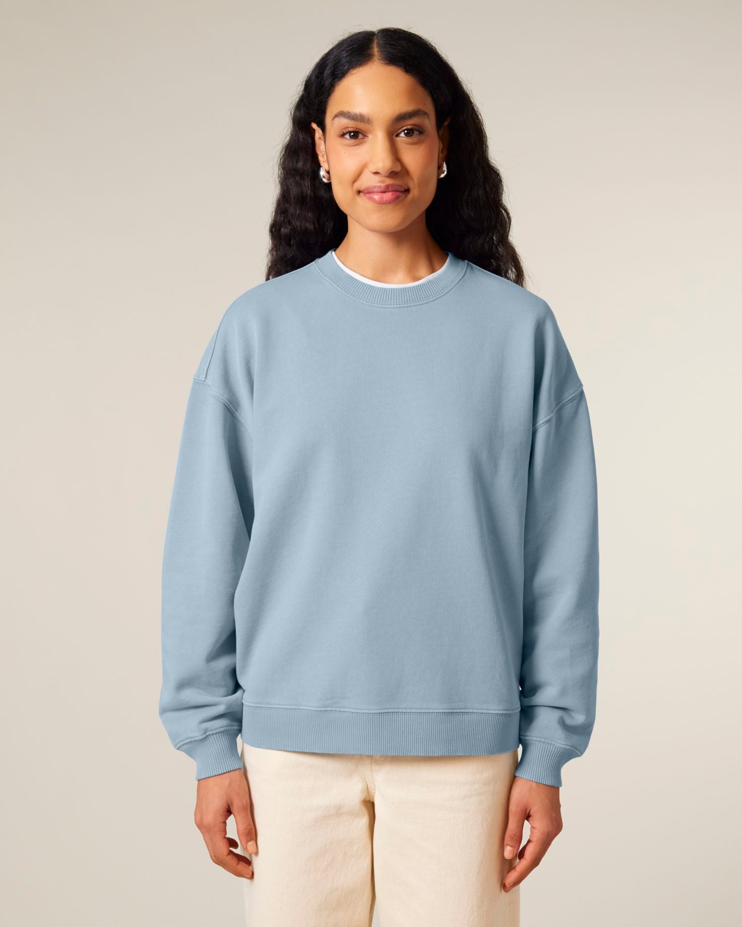 Sweatshirt Radder 2.0 Vintage in Farbe G. Dyed Blue Stone