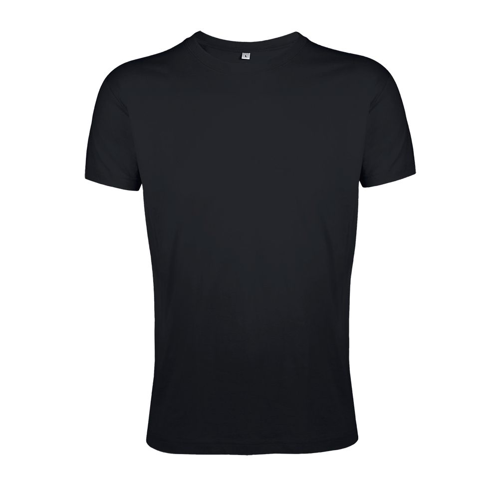 Regent Fit Herren Rundhals T-Shirt Fitted in Farbe Deep black