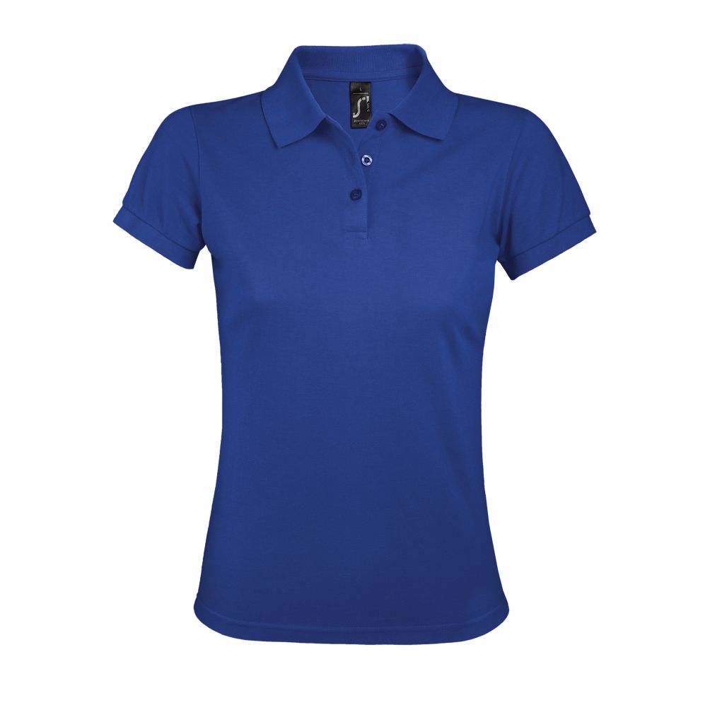 Prime Women Damen Polycotton Poloshirt Kurzarm in Farbe Royal blue