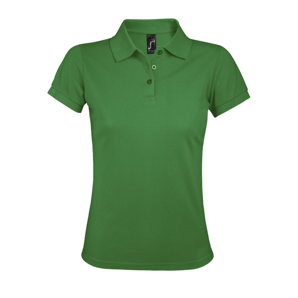Prime Women Damen Polycotton Poloshirt Kurzarm in Farbe Kelly green