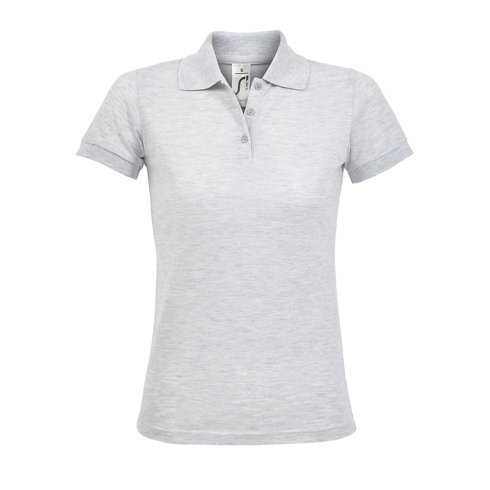 Prime Women Damen Polycotton Poloshirt Kurzarm in Farbe Ash