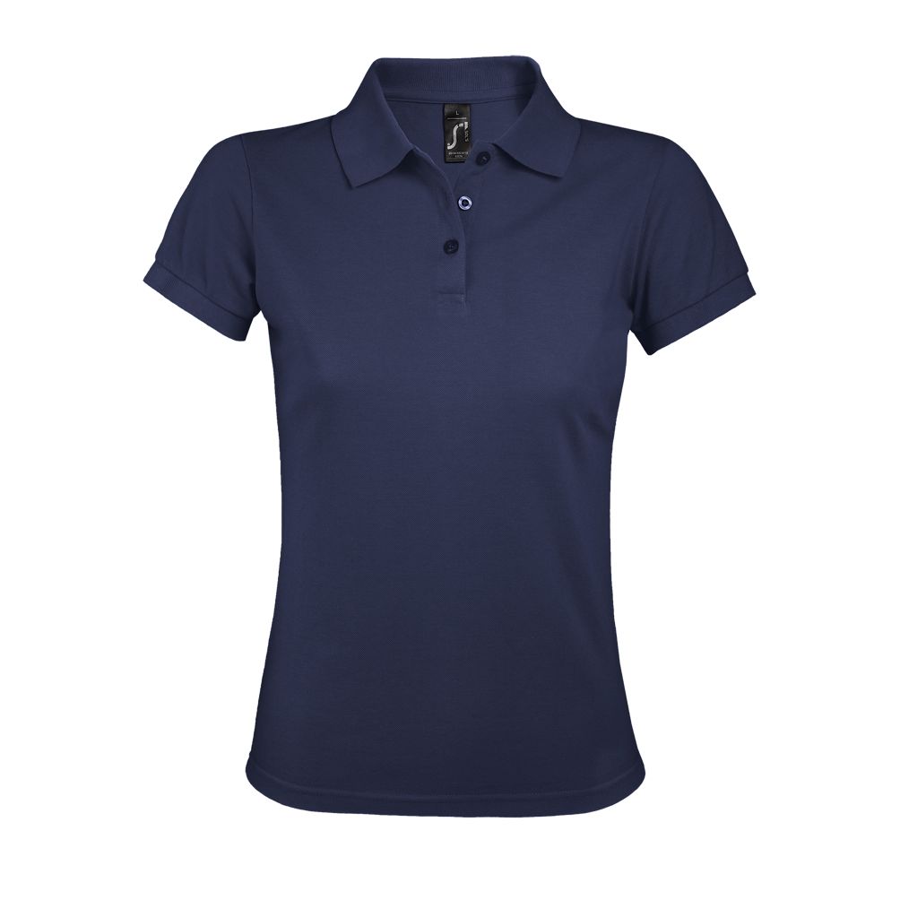 Prime Women Damen Polycotton Poloshirt Kurzarm in Farbe French navy