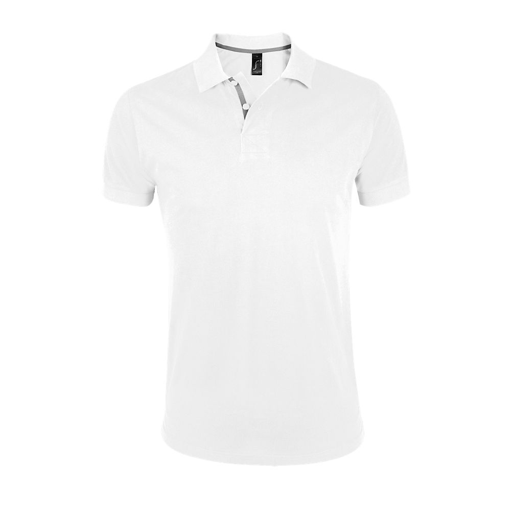 Portland Men Herren Poloshirt Kurzarm in Farbe White