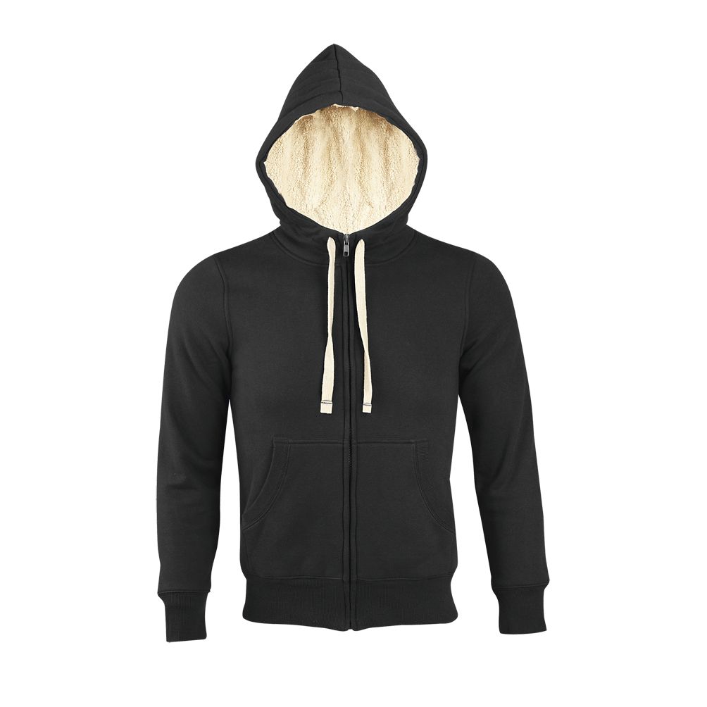Sherpa Unisex Kapuzen-Jacke Mit "Sherpa"-Futter in Farbe Black