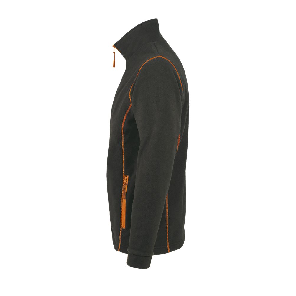 Nova Men Herren Fleece Jacke in Farbe Charcoal grey / Orange