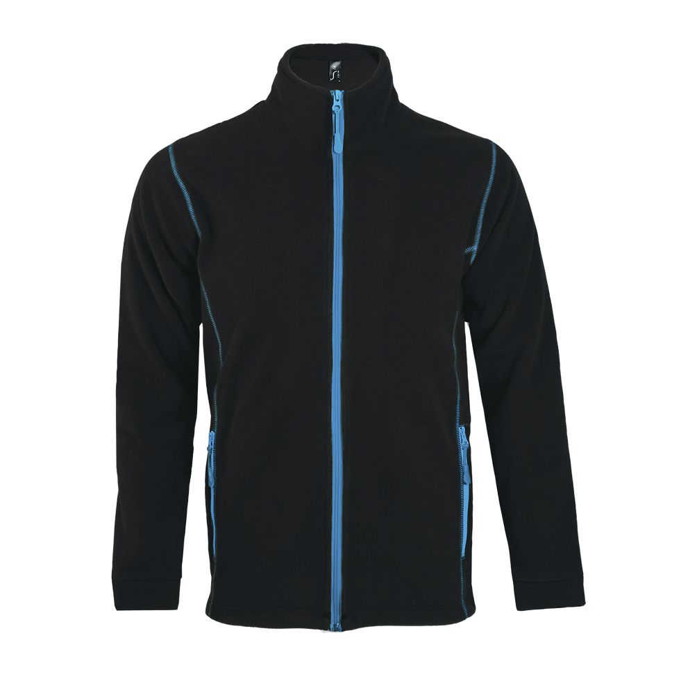 Nova Men Herren Fleece Jacke in Farbe Black / Aqua