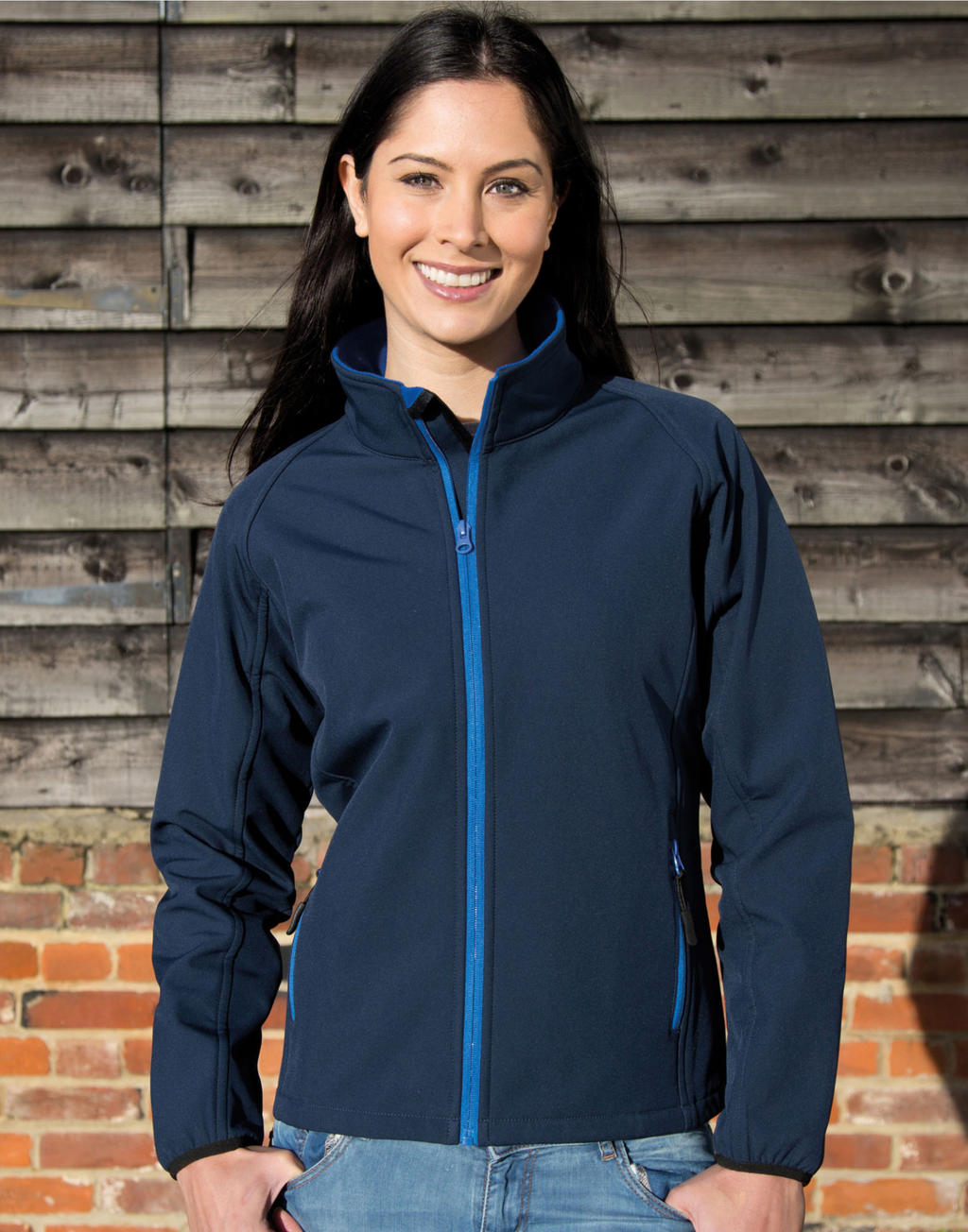 Ladies' Printable Softshell Jacket in Farbe White/Black