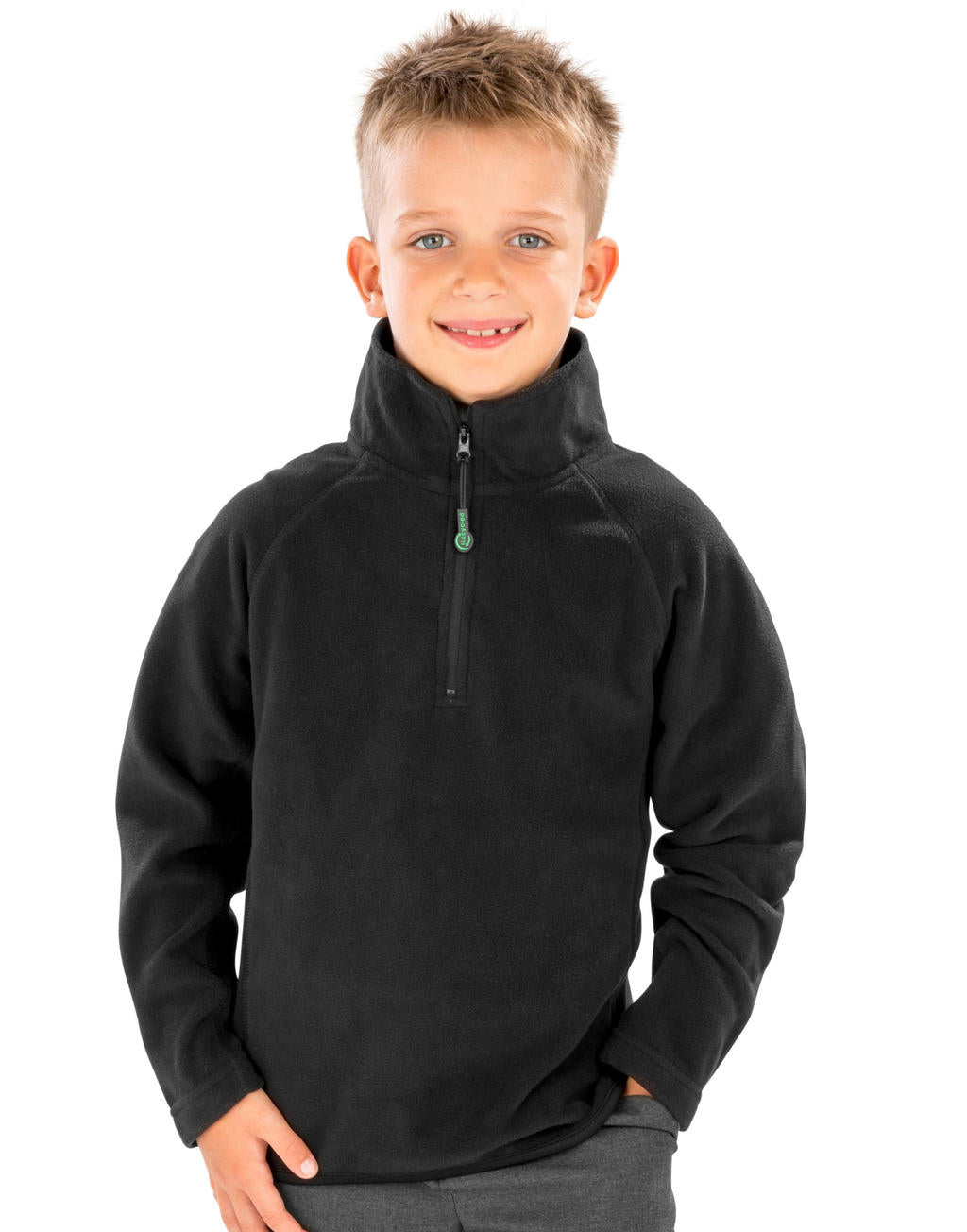Junior Recycled Microfleece Top in Farbe Black