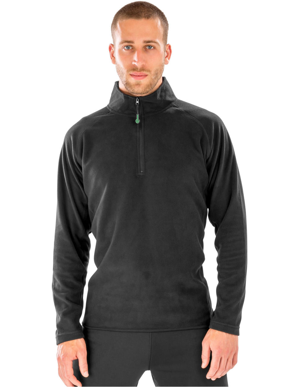 Recycled Microfleece Top in Farbe Black