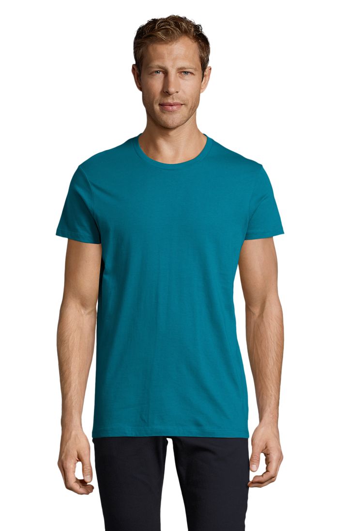 Regent Fit Herren Rundhals T-Shirt Fitted in Farbe Duck blue