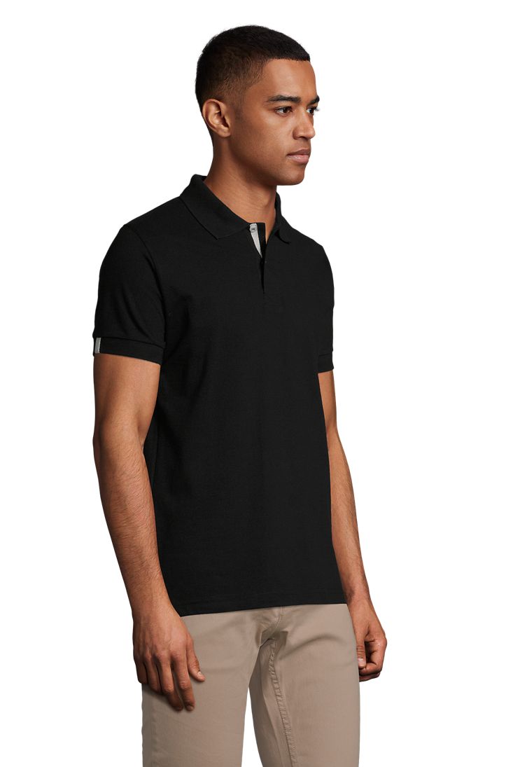 Portland Men Herren Poloshirt Kurzarm in Farbe Black