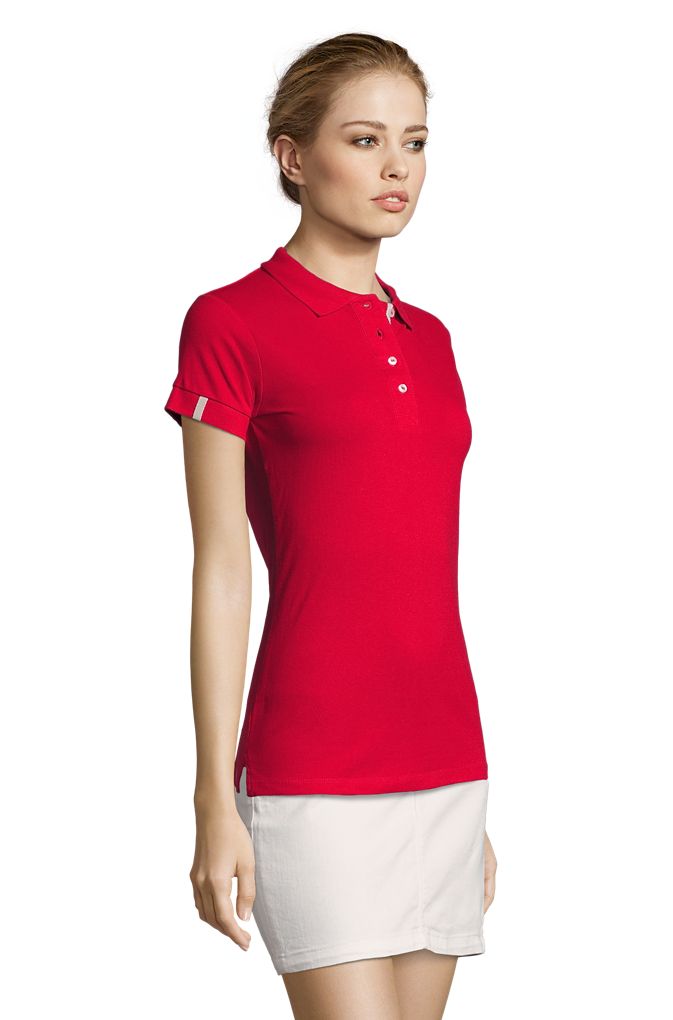 Portland Women Damen Poloshirt Kurzarm in Farbe Red