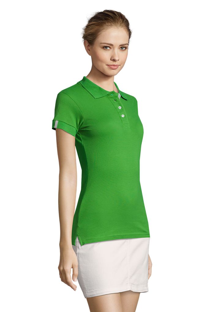 Portland Women Damen Poloshirt Kurzarm in Farbe Bud green