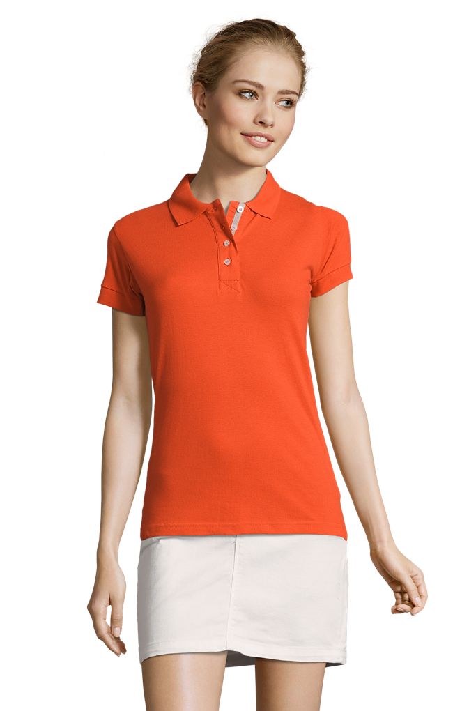 Portland Women Damen Poloshirt Kurzarm in Farbe Burnt orange