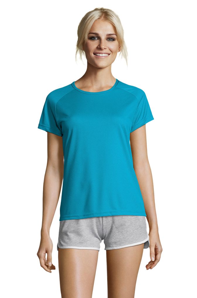 Sporty Women Damen Sport T-Shirt in Farbe Aqua