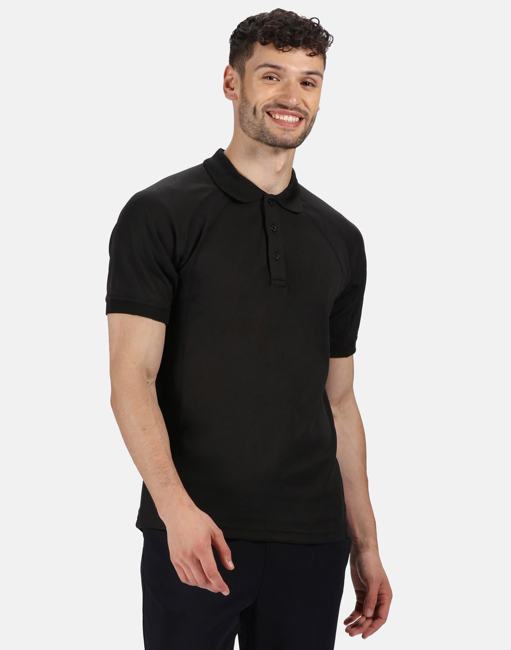  Coolweave Wicking Polo in Farbe Black