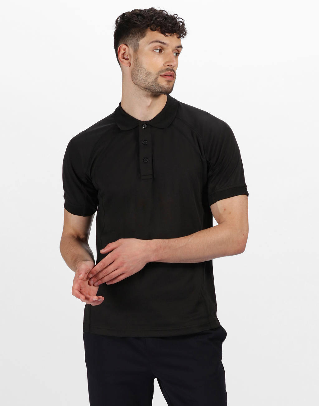  Coolweave Wicking Polo in Farbe Black