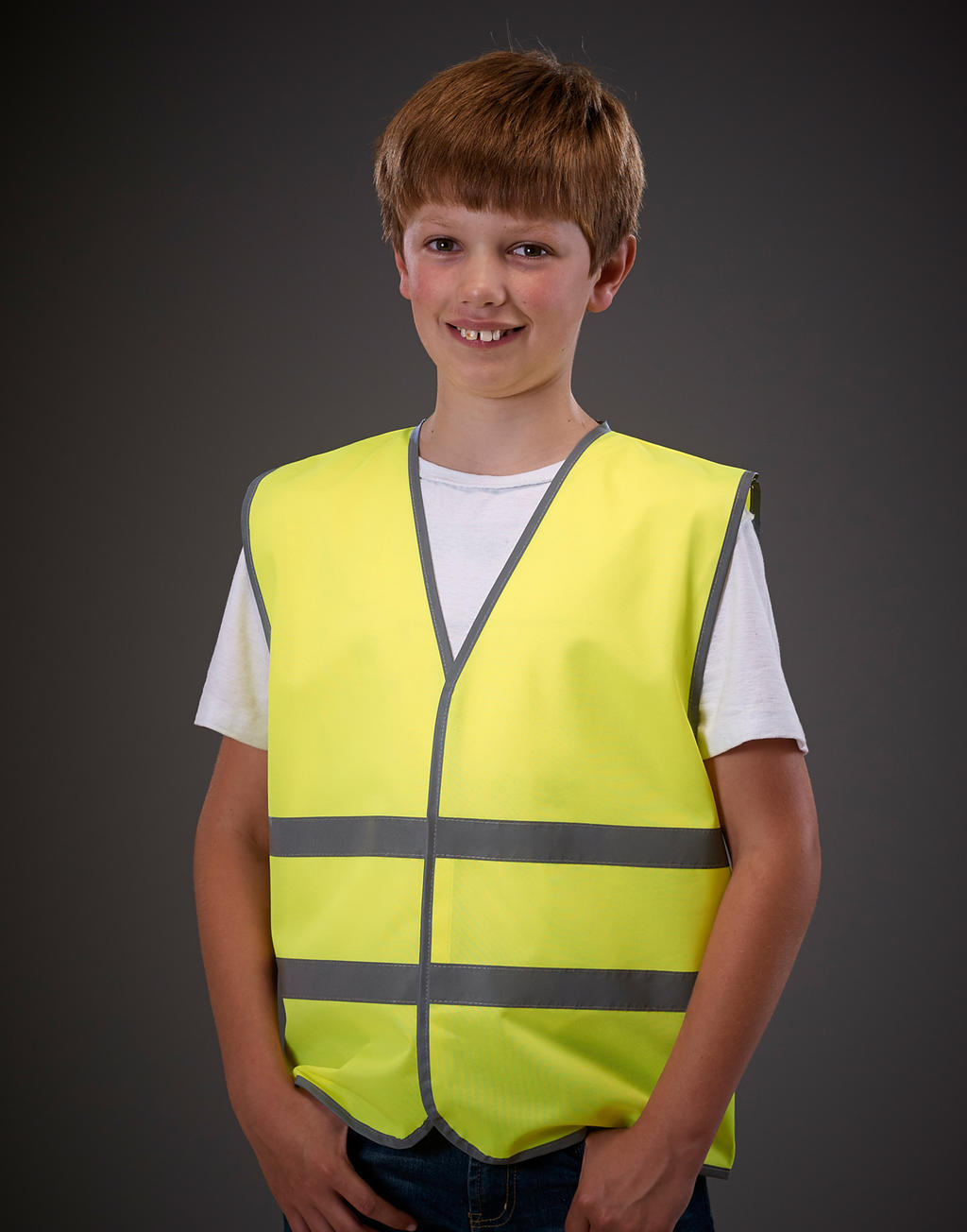  Kids Fluo Reflective Border Waistcoat in Farbe Royal Blue
