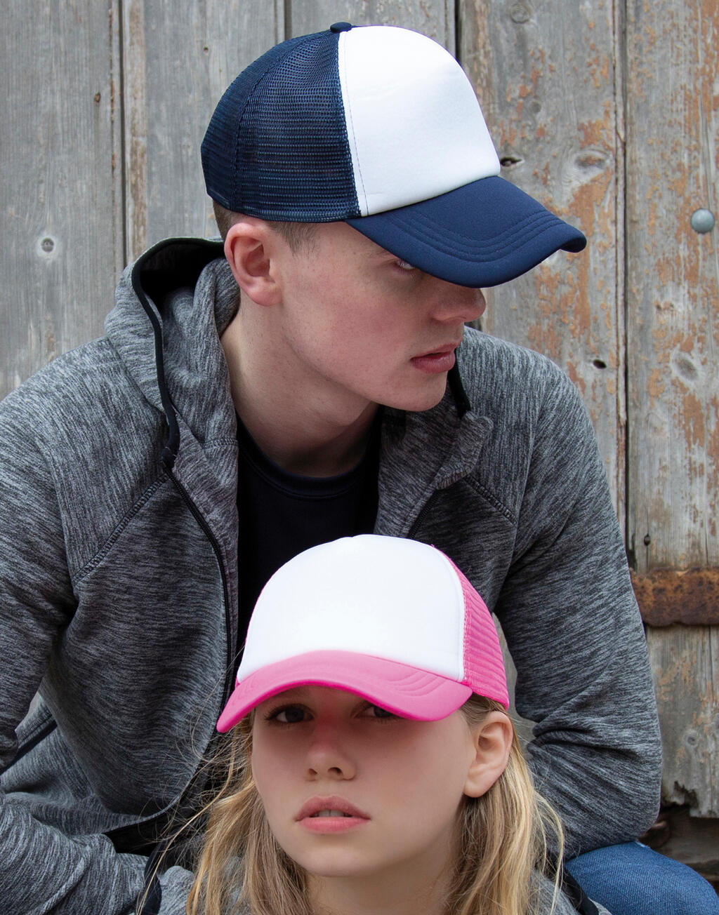  Detroit ½ Mesh Truckers Cap in Farbe Black/White