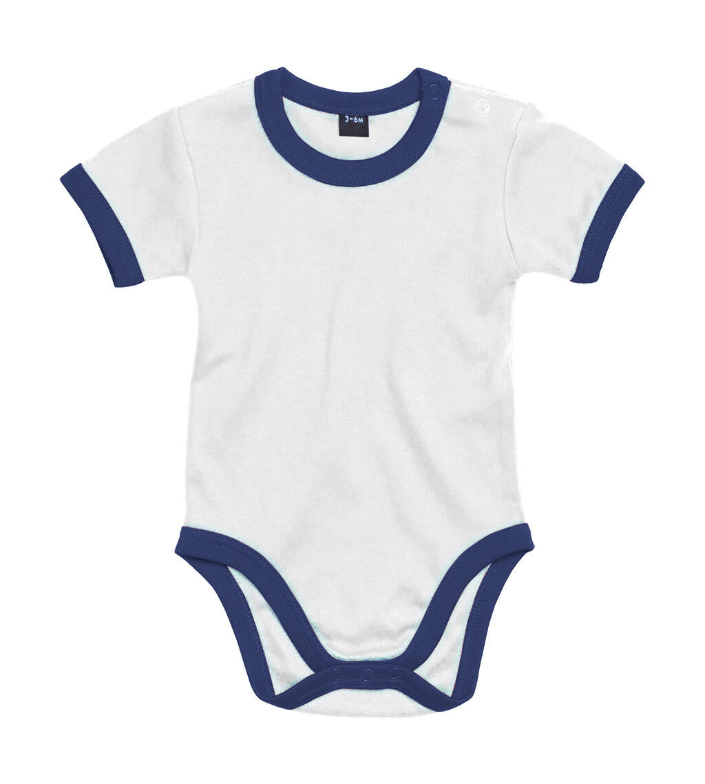  Baby Ringer Bodysuit in Farbe White/Nautical Navy