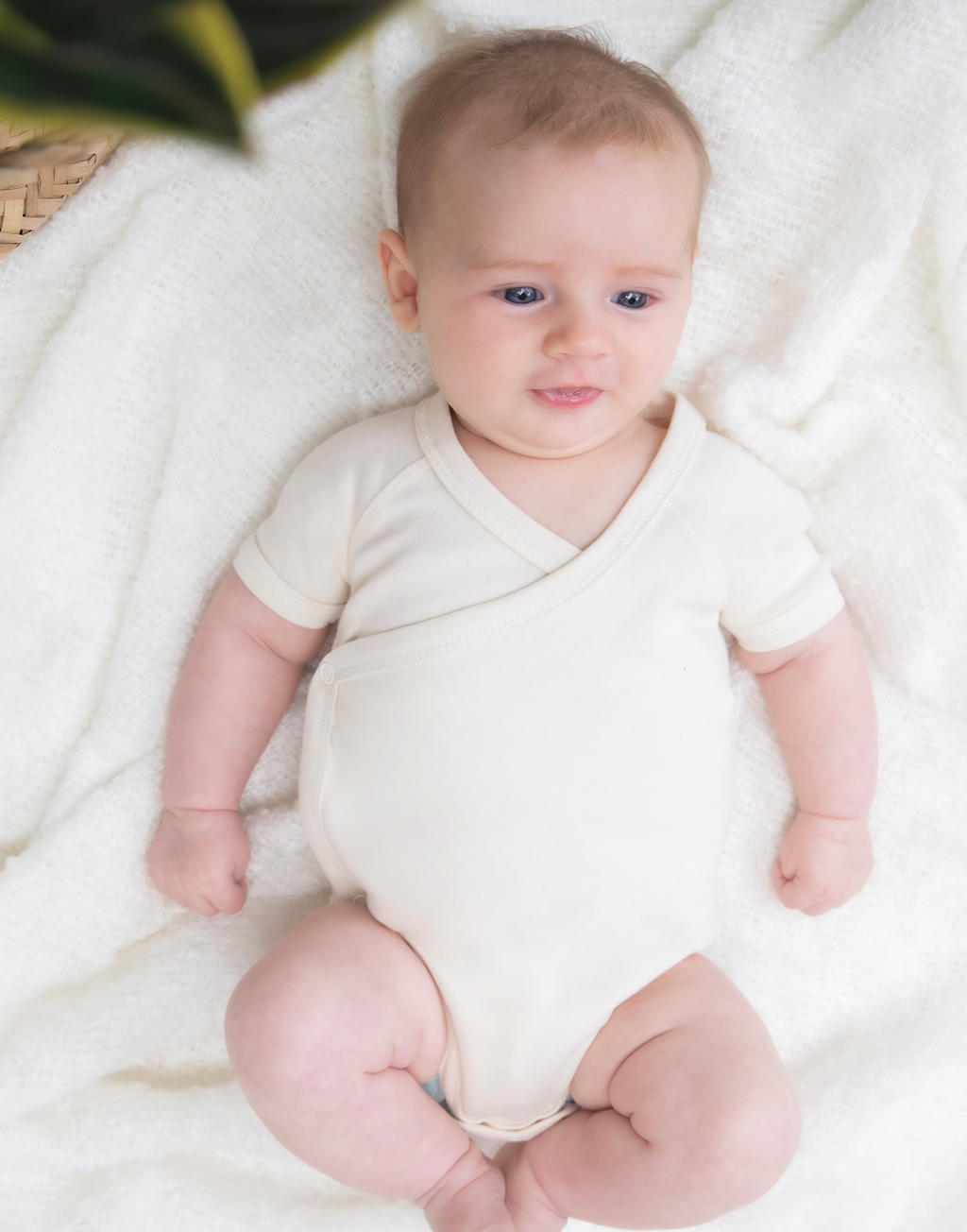  Baby Kimono Bodysuit in Farbe White