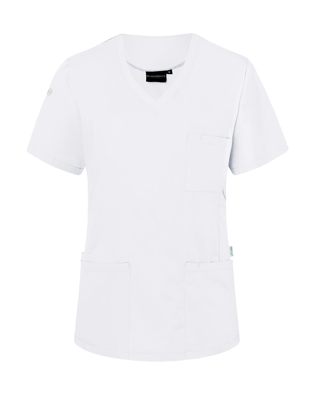  Ladies' Slip-on Tunic Essential Short Sl. in Farbe White