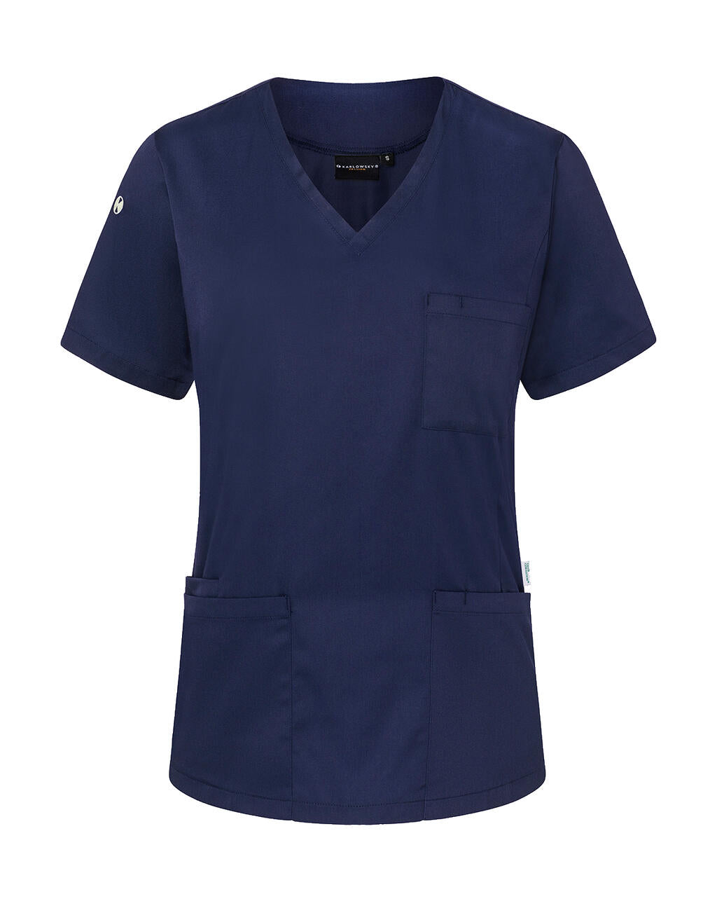  Ladies' Slip-on Tunic Essential Short Sl. in Farbe Navy
