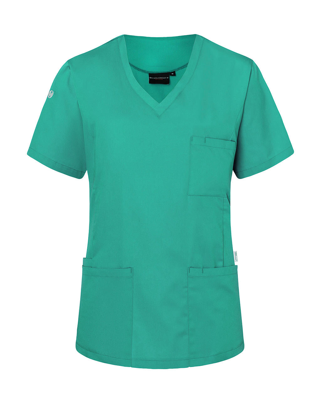  Ladies' Slip-on Tunic Essential Short Sl. in Farbe Emerald Blue