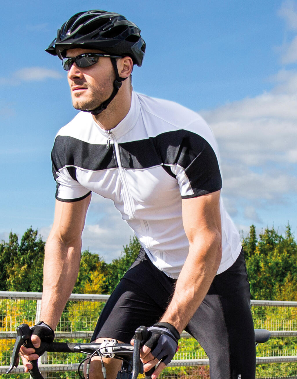  Bike Full Zip Top in Farbe White/Black