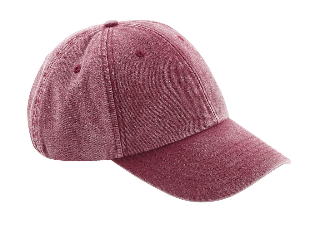  Low Profile Vintage Cap in Farbe Vintage Red