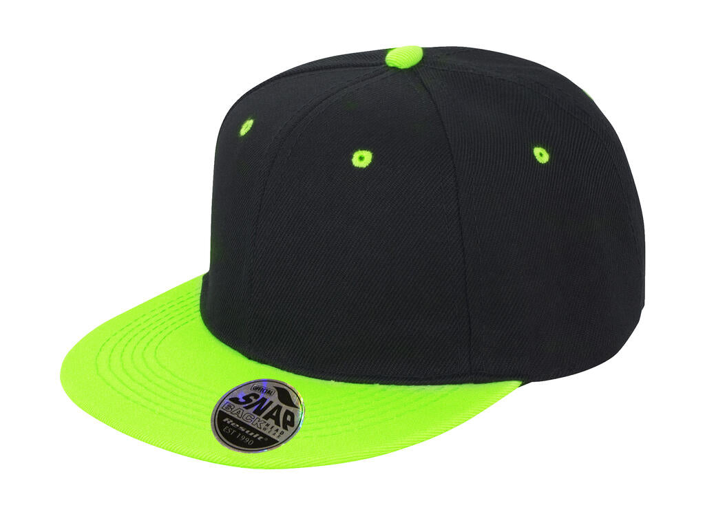  Bronx Original Flat Peak Dual Color in Farbe Black/Lime