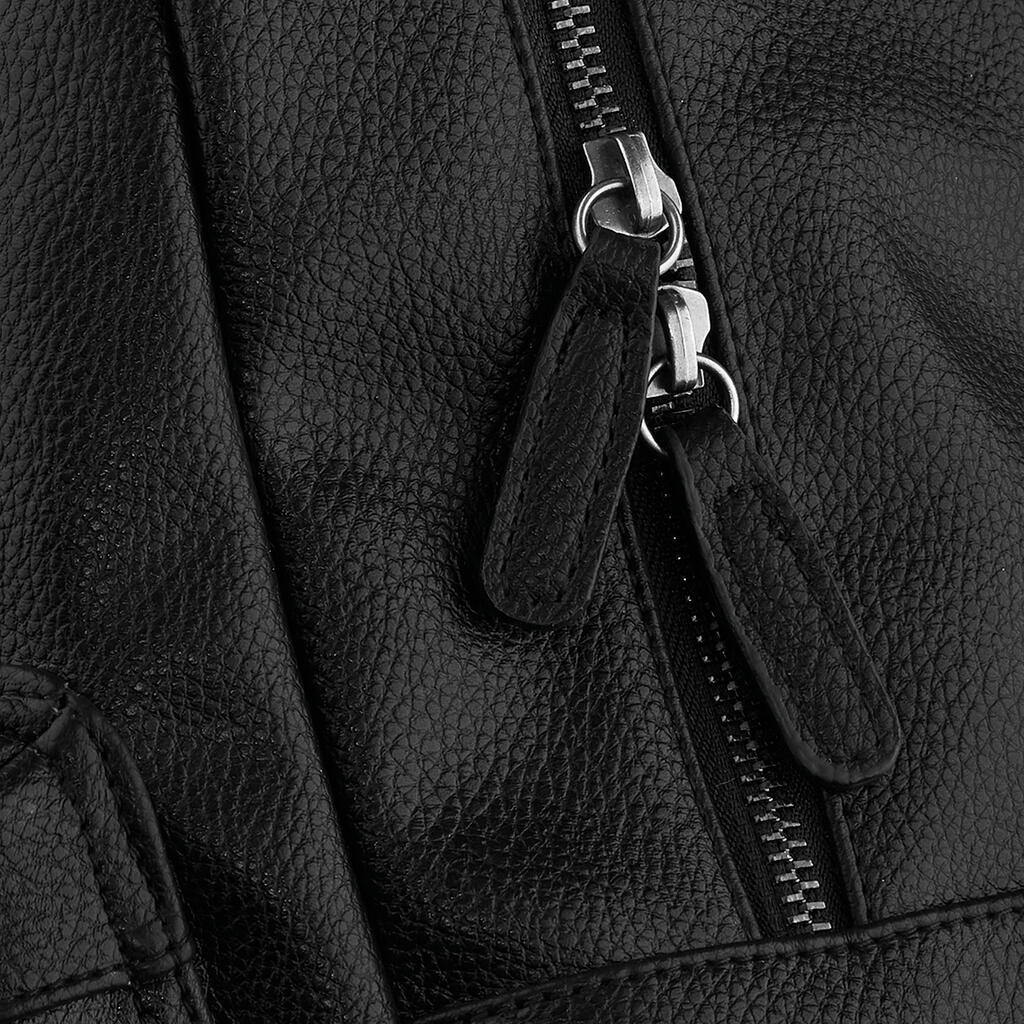  Faux Leather Fashion Backpack in Farbe Black