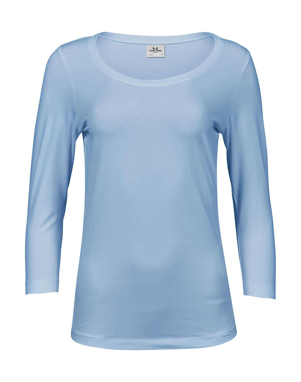  Ladies' 3/4 Sleeve Stretch Tee in Farbe Light Blue