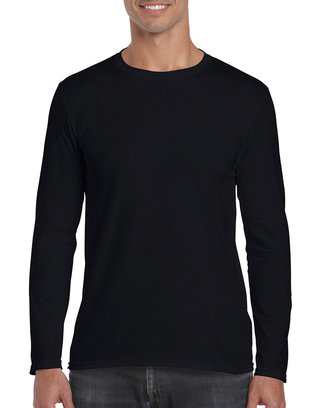  Softstyle® Long Sleeve Tee in Farbe Black