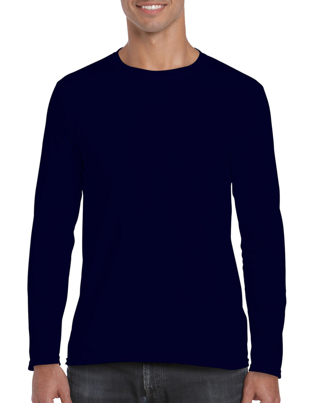  Softstyle® Long Sleeve Tee in Farbe Navy