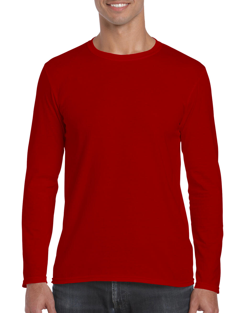  Softstyle® Long Sleeve Tee in Farbe Red