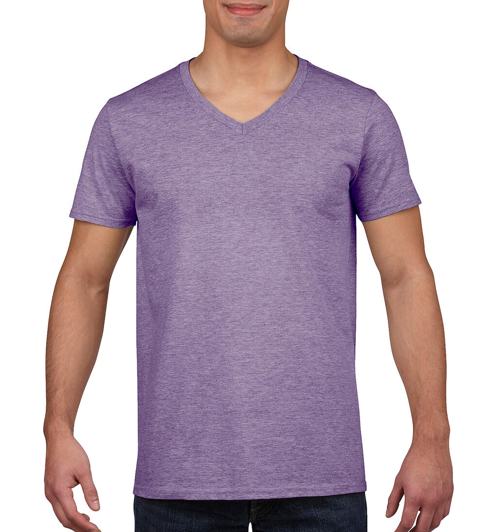 Gildan Mens Softstyle® V-Neck T-Shirt in Farbe Heather Purple
