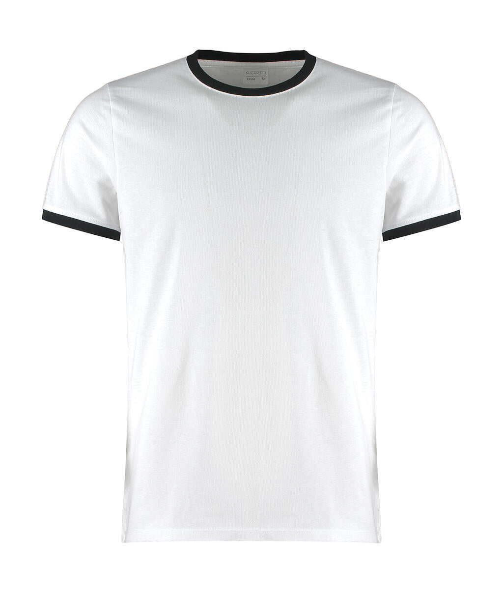  Fashion Fit Ringer Tee in Farbe White/Black