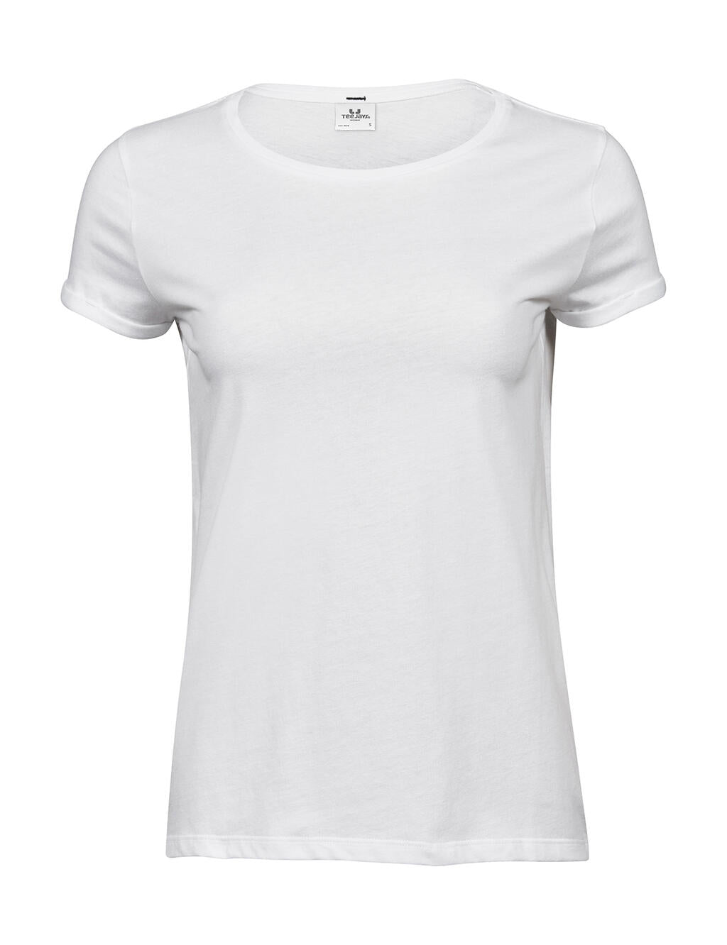  Ladies' Roll-Up Tee in Farbe White