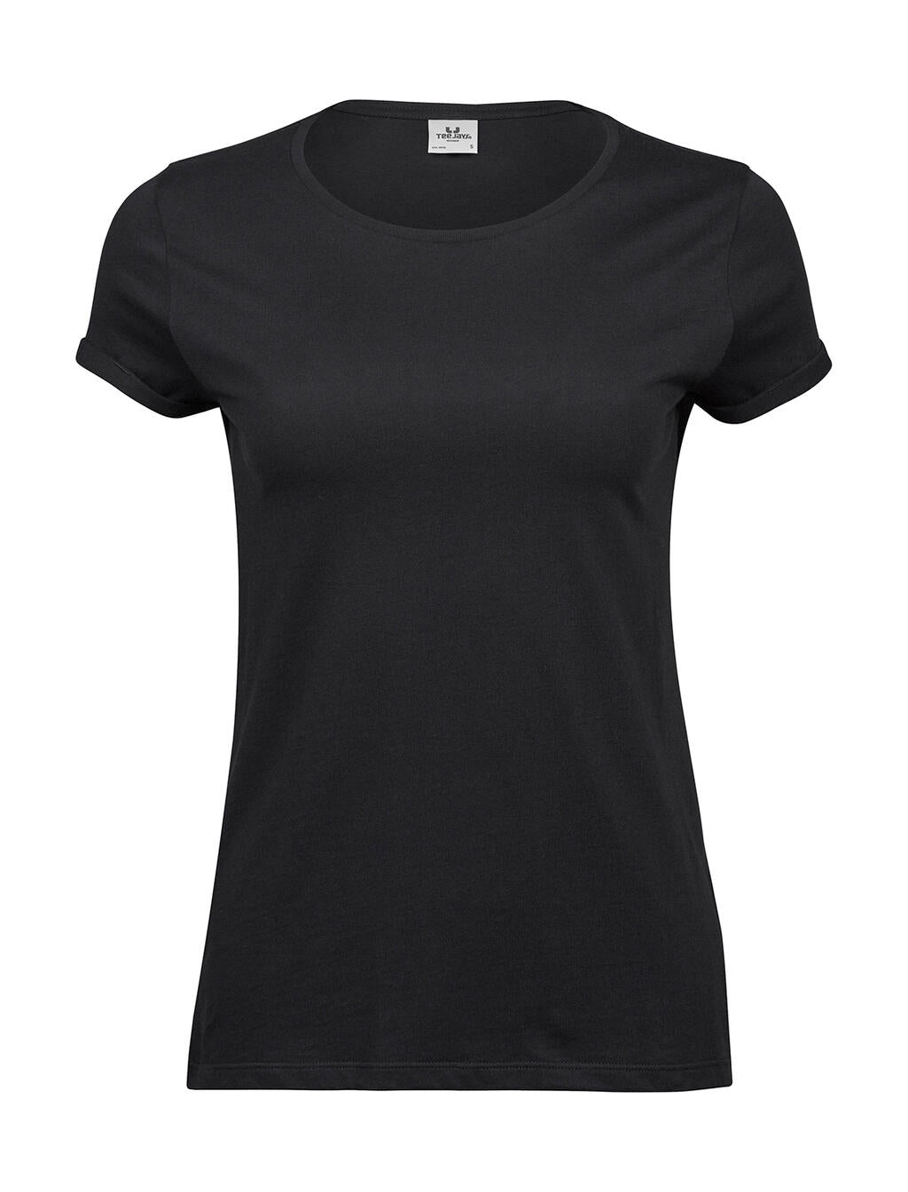  Ladies' Roll-Up Tee in Farbe Black